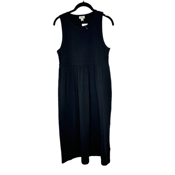 NWT J Crew Factory Womens Petite Knit Dress Size Small Midi Pockets Black - Picture 3 of 11